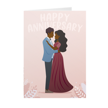 Load image into Gallery viewer, Happy Anniversary - Couple Embrace - African American Greeting Cards Front