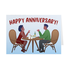 Load image into Gallery viewer, Dinner Couple - African American Anniversary Card Shop Front