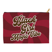 Load image into Gallery viewer, Red & Brown Swirl -Black Girl Magic Vibe - Black Stationery Pen/Pencil/Kindle Accessory Bag 1