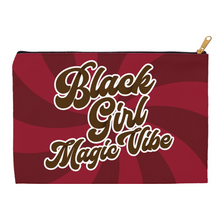 Load image into Gallery viewer, Red & Brown Swirl -Black Girl Magic Vibe - Black Stationery Pen/Pencil/Kindle Accessory Bag 2