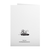Load image into Gallery viewer, Thinking of You - Unicorn - Black Stationery Greeting Cards Back