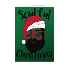 Load image into Gallery viewer, Soulful Christmas - Black Santa - African American Christmas Cards Front