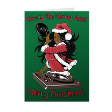 Load image into Gallery viewer, Holiday Music Female DJ - African American Christmas Cards Front