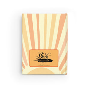 Sunshine You Glow Girl - African American Woman - Rule Lined Hardcover Journal Back