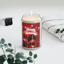 Load image into Gallery viewer, Happy Holidays - African American Woman - Gifts - Festive Scented Soy Candle - 13.75oz