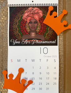 2025 Black Stationery African American Wall Calendar - MANIFEST!