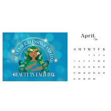 Load image into Gallery viewer, 2026 Black Stationery African American Calendar - SHINE! (Desktop Size) April Calendar