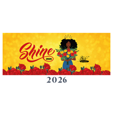 Load image into Gallery viewer, 2026 Black Stationery African American Calendar - SHINE! (Desktop Size) Front