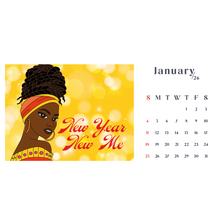 Load image into Gallery viewer, 2026 Black Stationery African American Calendar - SHINE! (Desktop Size) January Calendar