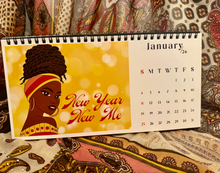 Load image into Gallery viewer, 2026 Black Stationery African American Calendar - SHINE! (Desktop Size) mock Up Calendar Front view