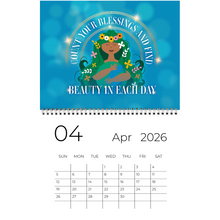 Load image into Gallery viewer, 2026 Black Stationery African American Wall Calendar - SHINE! (Medium Size) April