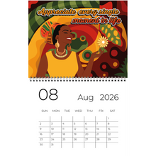 Load image into Gallery viewer, 2026 Black Stationery African American Wall Calendar - SHINE! (Medium Size) August