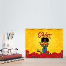 Load image into Gallery viewer, 2026 Black Stationery African American Wall Calendar - SHINE! (Medium Size) Design Sample Mockup