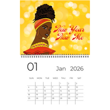 Load image into Gallery viewer, 2026 Black Stationery African American Wall Calendar - SHINE! (Medium Size) January 