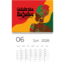 Load image into Gallery viewer, 2026 Black Stationery African American Wall Calendar - SHINE! (Medium Size) June