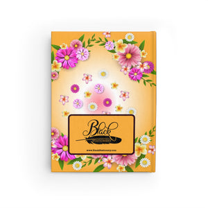 Flowers Blessed - African American Woman - Hardcover Journal Back