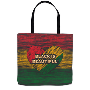 Heart Loving Vibes - Black is Beautiful - Black History Month Tote Bags (2)