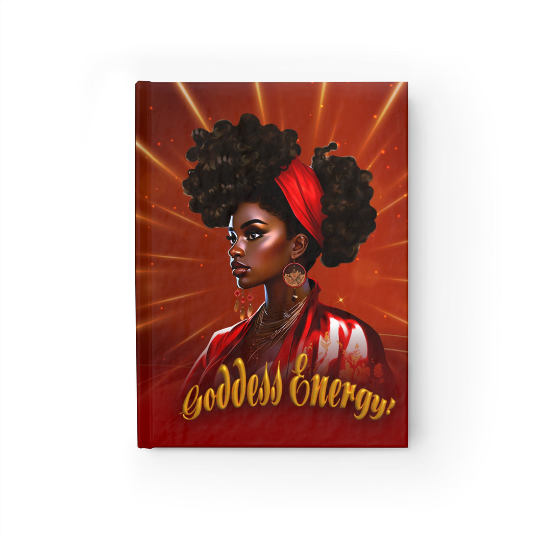 Goddess Energy - African American Woman - Ruled Line Hardcover Journal   Front