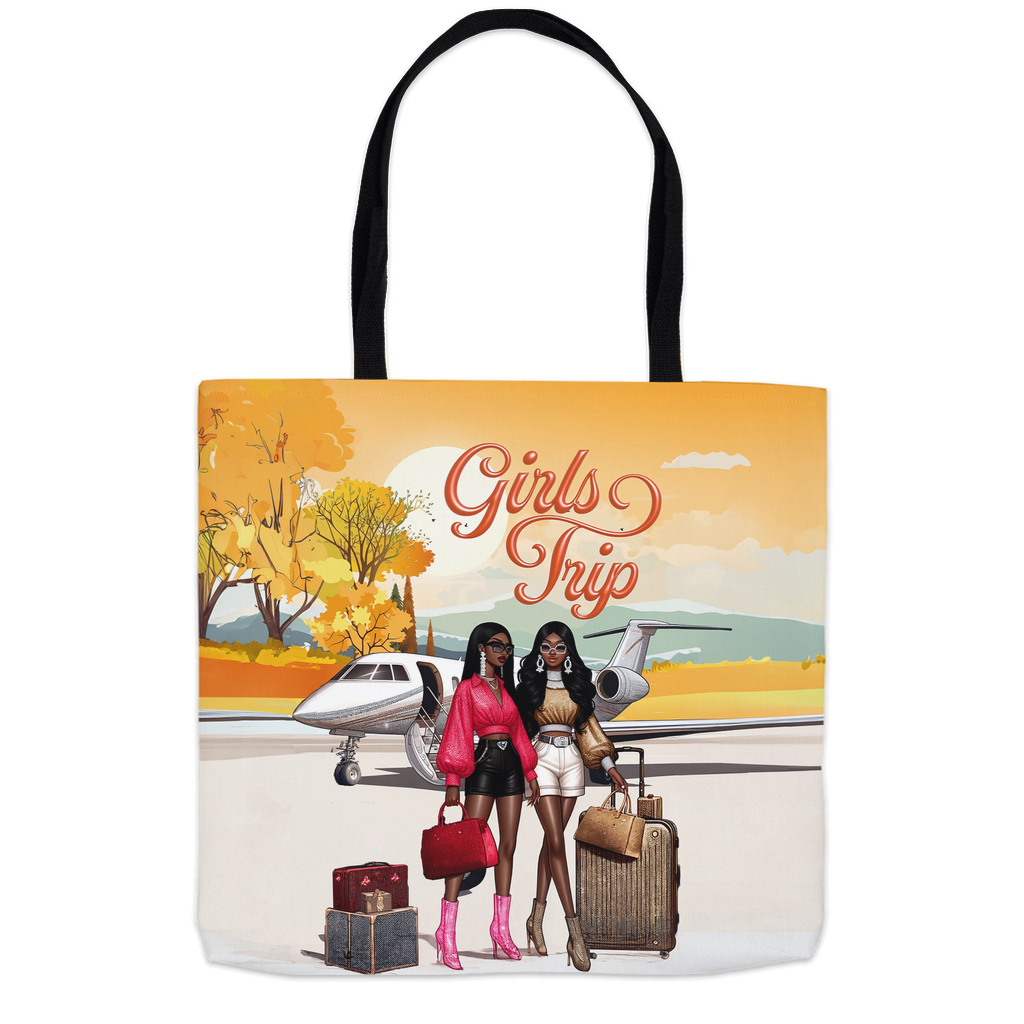 Best Friends Girls Trip African American Women Travel Tote Bag Black Stationery