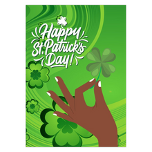 Load image into Gallery viewer, African American Hand - White Polished Nails - Happy St. Patrick&#39;s Day Cards (2)