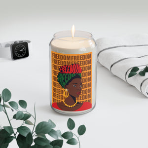 Juneteenth Freedom Scented Candle - Empowering Home Decor, 13.75oz with Sample Background
