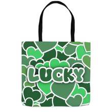 Load image into Gallery viewer, Lucky Heart - Black Stationery Tote Bags (1)