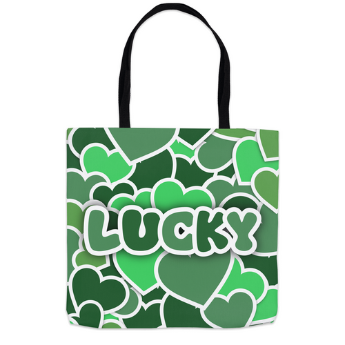 Lucky Heart - Black Stationery Tote Bags (1)