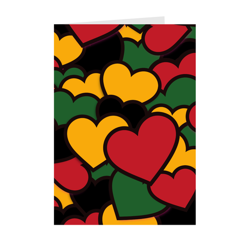 Heart Black is Beautiful - African American Greeting Cards Front