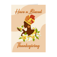 Load image into Gallery viewer, Black Woman - Have a Blessed Thanksgiving - Holiday Greeting Cards