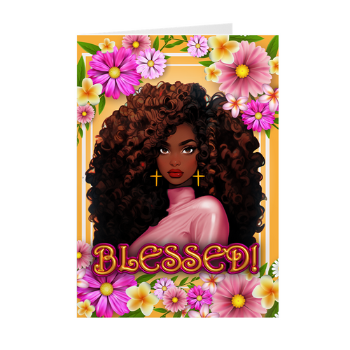 Blessed - African American Woman - Black Card Shop