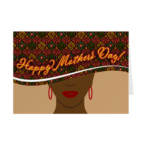 Stylish Mom Large Hat - Black Mother - African American Mother's Day Card