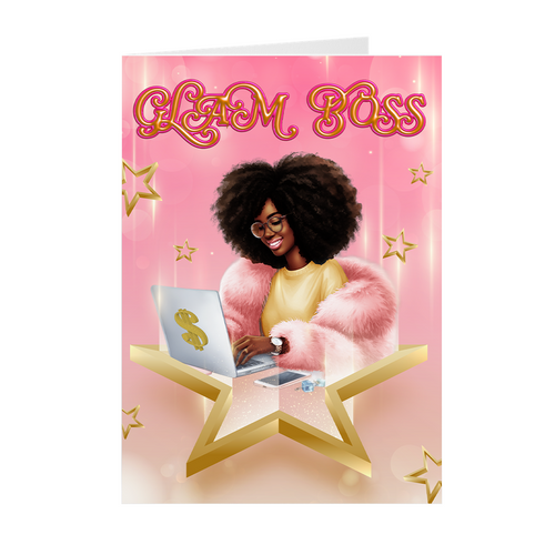 Star Glam Boss - African American Greeting Cards