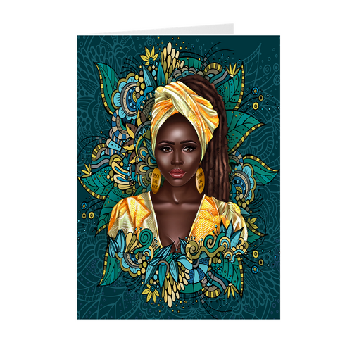 Black Girl Magic Glow - African American Woman - Black Card Shop