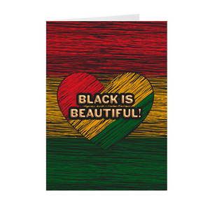 Heart Loving Vibes - Black is Beautiful - Black History Month Greeting Card
