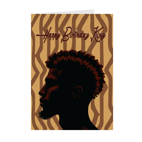Black Man - Happy Birthday King - African American Card Shop Front