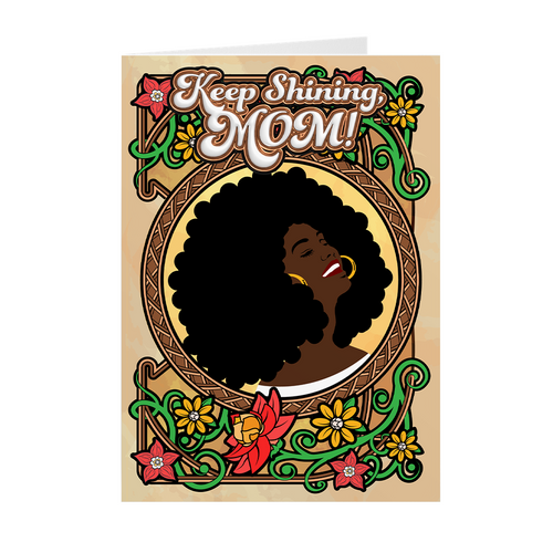 Laughing Pure Happiness - African American Mother's Day Cards (Yellow)