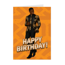 Load image into Gallery viewer, Brown &amp; Gold Suit &amp; Tie – African American Man – Birthday Card