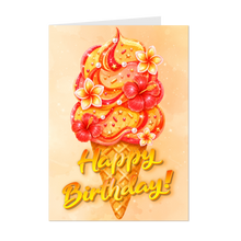 Load image into Gallery viewer, Flowers, Pearls, Stars &amp; Sprinkles Ice Cream - Happy Birthday - Glam Dessert Greeting Card