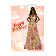 Load image into Gallery viewer, Dreadlocks Hairstyle - Happy Birthday - African American Woman - Birthday Card - Flower Dress