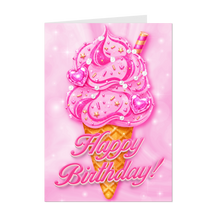 Load image into Gallery viewer, Hearts, Pearls, Stars &amp; Sprinkles Ice Cream - Happy Birthday - Glam Dessert Greeting Card