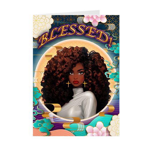 Blessed - African American Woman - Black Greeting Cards