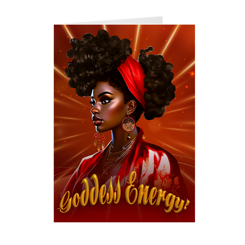 Goddess Energy - African American Woman - Black Card Shop