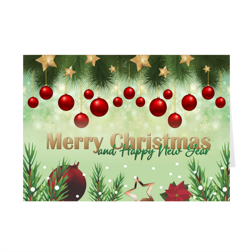 Decorate for the Holidays - Merry Christmas and Happy New Year - Greeting Cards Front