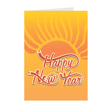 Load image into Gallery viewer, Radiating Positive Energy - Happy New Year - Black Stationery Greeting Cards