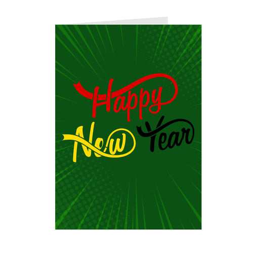 Be Present - Happy New Year - Black Stationery Greeting Cards Front