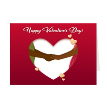 Load image into Gallery viewer, Holding Hands - Black Couple - Happy Valentine&#39;s Day Greeting Cards Front