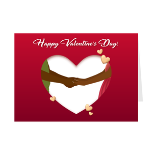 Holding Hands - Black Couple - Happy Valentine's Day Greeting Cards Front