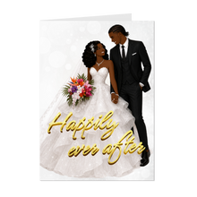 Load image into Gallery viewer, Happily Ever After - African American Wedding Greeting Cards - Black Couple Gaze - Afrocentric Cards