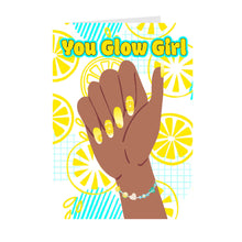 Load image into Gallery viewer, Lemons Nail Design - You Glow Girl - African American Motivational Card