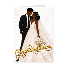 Load image into Gallery viewer, Happily Ever After - African American Wedding Greeting Cards - Happy Couple Embrace - Love